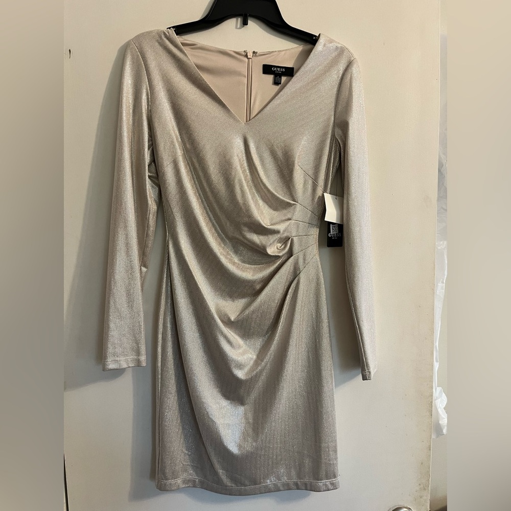 Metallic ruched Guess dress size 4
